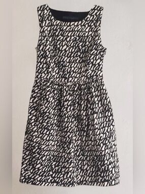 Zara Black and White Printed Sleeveless Dress